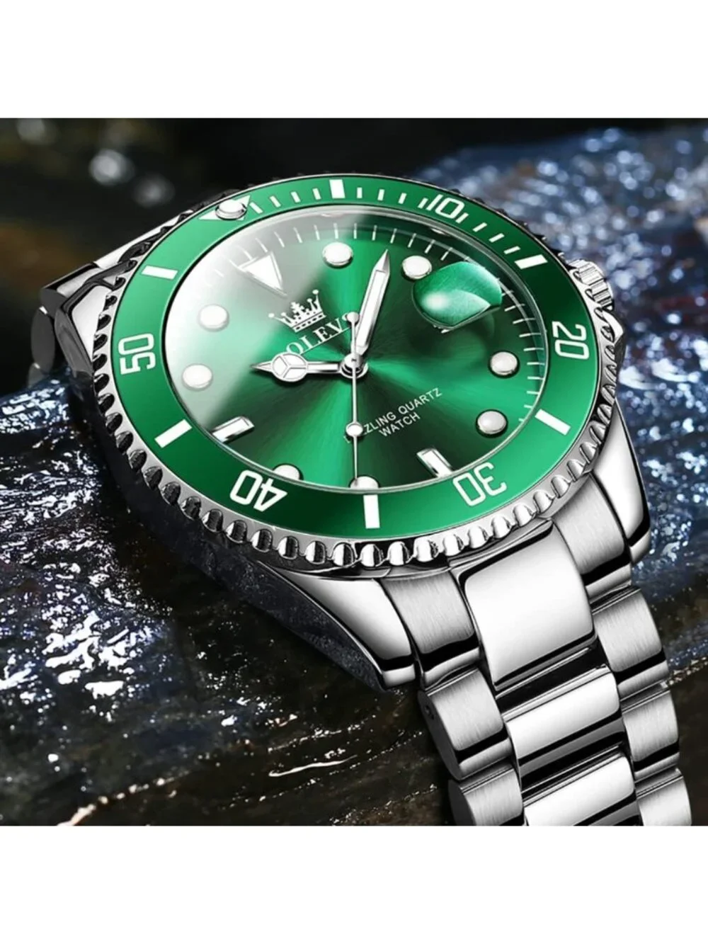 Luxury Men's Waterproof Quartz Watch - Big Stainless Steel Analog Timepiece
